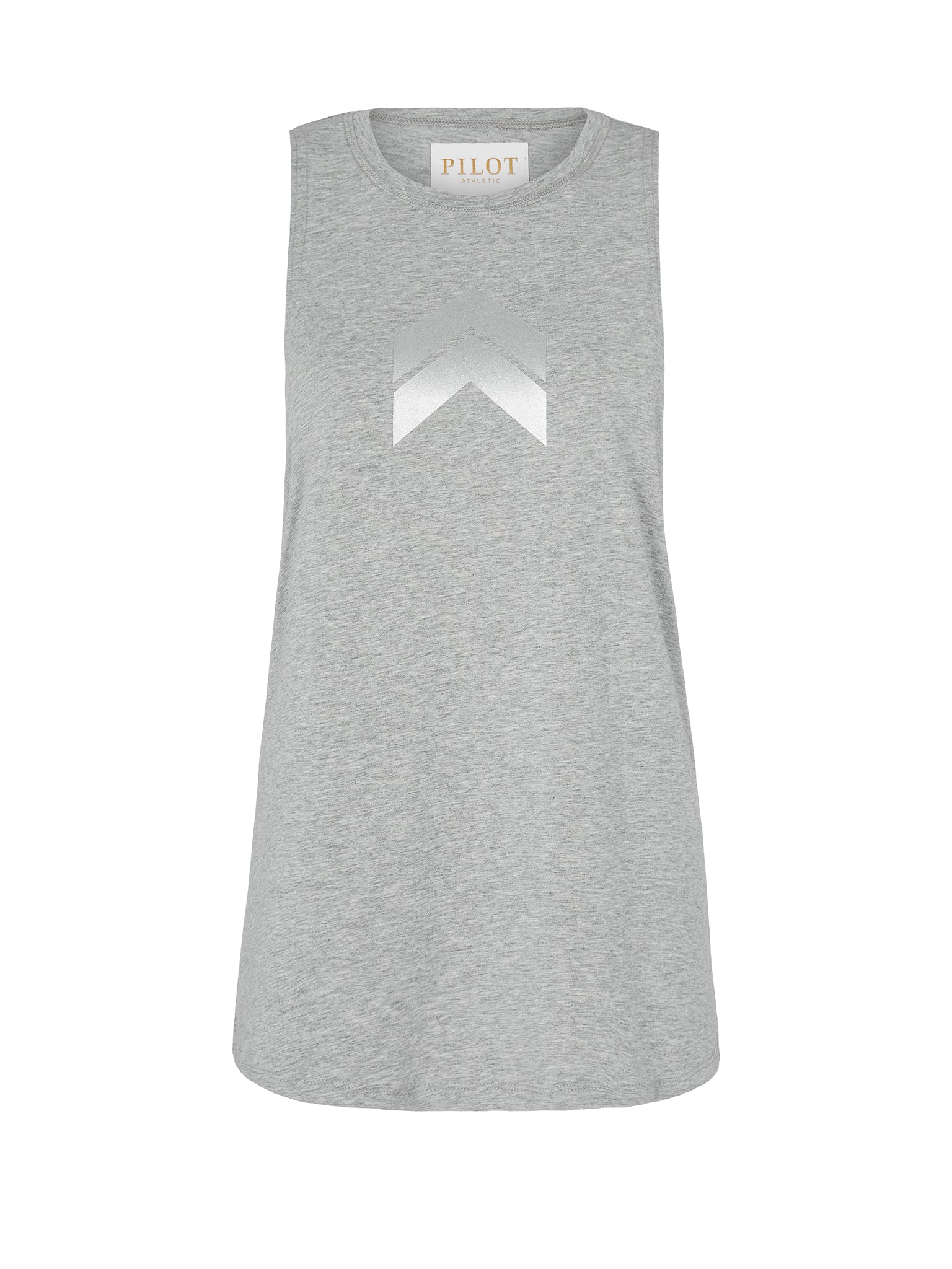 JACQUELINE HIGH NECK SINGLET - GREY MARLE