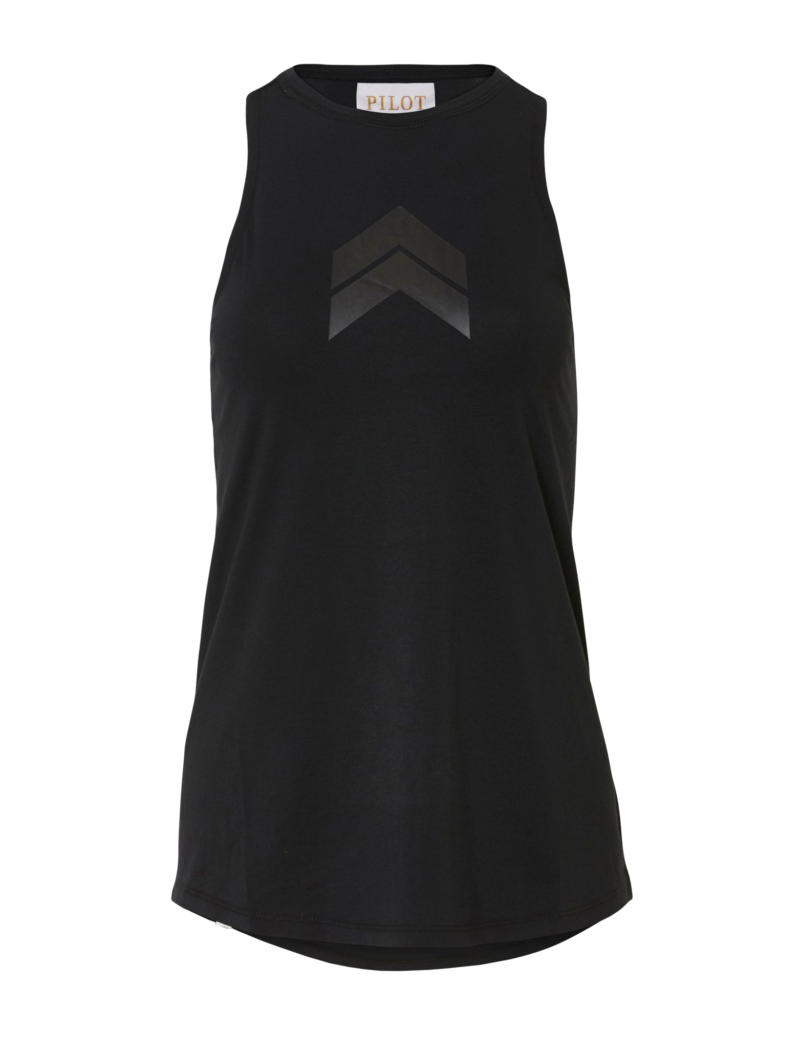 JACQUELINE HIGH NECK SINGLET - BLACK (Black Print)