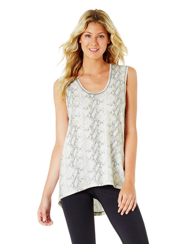 JACQUELINE HIGH NECK SINGLET - WHITE (White Print)