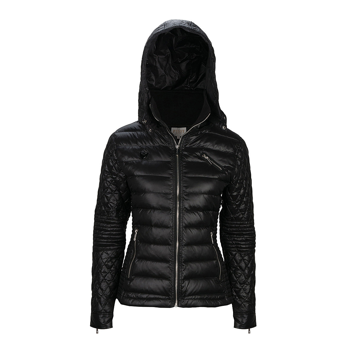 FLORENCE BIKER PUFFER JACKET - BLACK