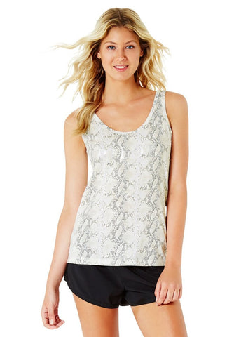 JACQUELINE HIGH NECK SINGLET - WHITE (White Print)