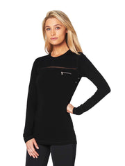 LORES LONG SLEEVE SPORT MESH TEE - BLACK