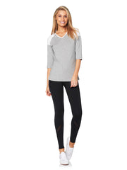 ELINOR RAGLAN 3/4 TEE - GREY