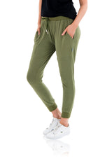 LILLY LOUNGE CAPRI PANT - ARMY GREEN