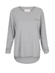 BONNEY LONGSLEEVE BATWING TEE - GREY MARLE